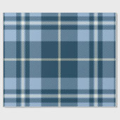 Papier Cadeau Noël Tartan Bleu (Plat)