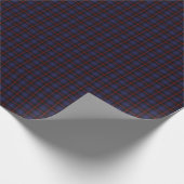 Papier Cadeau Noël Tartan bleu bleu de la marine (Coin)