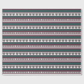 Papier Cadeau Noël Tartan Hearts Stripes Motif chic (Plat)