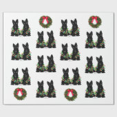 Papier Cadeau Noël Terrier Écossais (Plat)