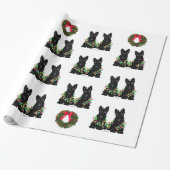 Papier Cadeau Noël Terrier Écossais (Déroulé)
