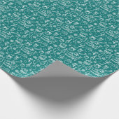 Papier Cadeau Noël Thème Bleu Vert Fête (Coin)