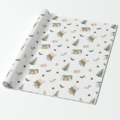 Papier Cadeau Noël Thème de vacances Neutral Pine Cadeau (Déroulé)