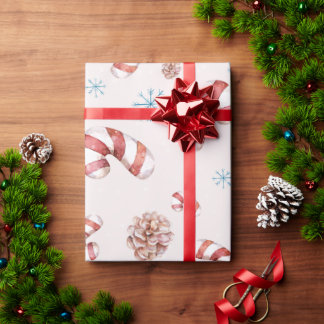 Papier Cadeau Noël Thème hiver Flocon de neige Élégant Cadeau