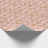 Papier Cadeau Noël toile en or clair et pâle (Coin)