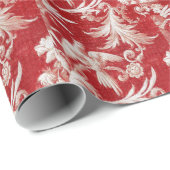 Papier Cadeau Noël Toile minable rouge (Coin rond)