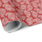 Papier Cadeau Noël Toile minable rouge (Coin rond)