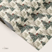 Papier cadeau Noël Toile Vintage