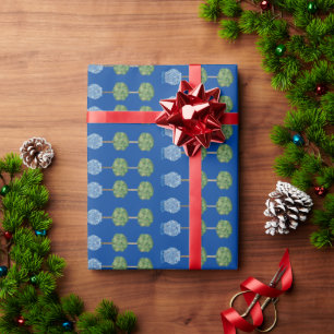 Papier Cadeau Noel Topio Bleu Blanc Gingembre Jar