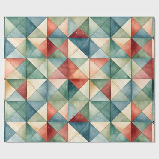 Papier Cadeau Noël triangulaire géométrique (Plat)