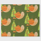 Papier Cadeau Noël tropical july escargot été xmas (Plat)