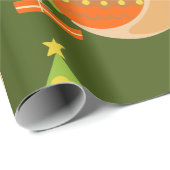 Papier Cadeau Noël tropical july escargot été xmas (Coin rond)