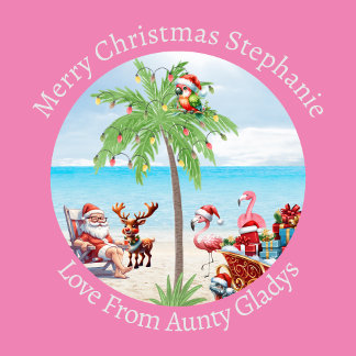 Papier Cadeau Noël Tropical Personnalisé En Juillet Fête Sur Ros