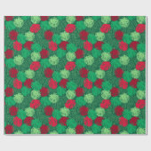 Papier Cadeau Noël tropical Rouge Vert Palm Feuille (Plat)