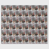 Papier Cadeau Noël Turquie avec Écharpe rouge (Plat)