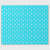 Papier Cadeau Noël Turquoise et blanc Motif Snowflakes (Plat)