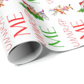 Papier Cadeau Noël Unwrap Me Boy et Rudolf Envelopper (Coin rond)