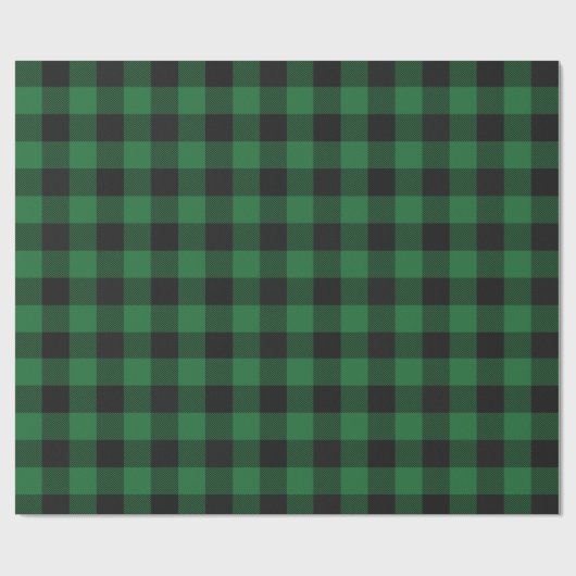 Papier Cadeau Noël Vacances Buffle Vert Plaid Motif Cadeau (Plat)