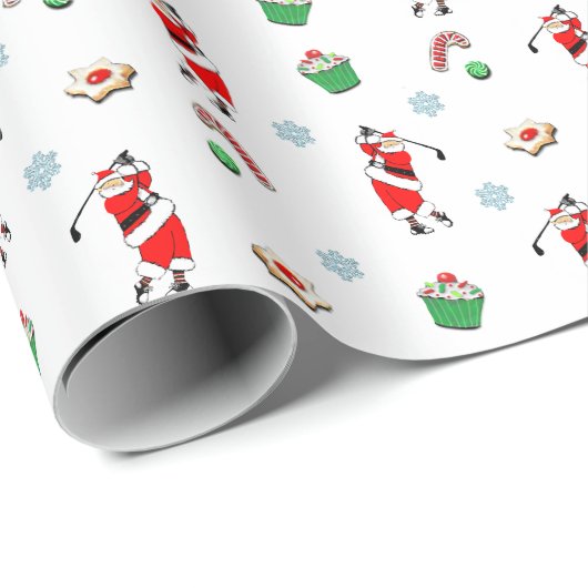 Papier Cadeau Noël vacances de golf (Coin rond)