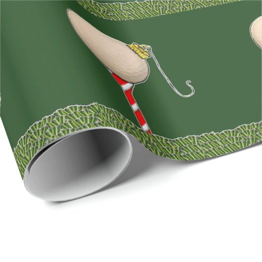 Papier Cadeau Noël vacances de golf (Coin rond)