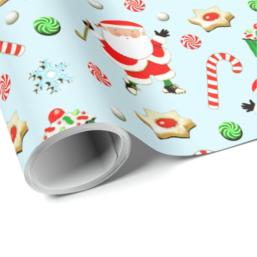 Papier Cadeau Noël vacances de golf (Coin rond)