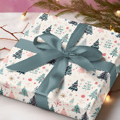 Papier Cadeau Noël Vacances d'hiver Abstrait Motif Arbre