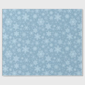 Papier Cadeau Noël Vacances d'hiver Dusty Blue Snowflakes (Plat)