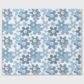 Papier Cadeau Noël vacances festif hiver flocons de neige brilla (Plat)