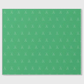 Papier Cadeau Noël vacances golf clubs motif vert (Plat)