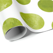 Papier Cadeau Noël Vacances Green Polka Dot cadeau moderne (Coin rond)