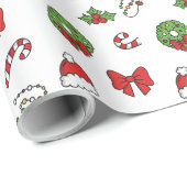 Papier Cadeau Noël Vacances Mignonne Décoration Santa Hat (Coin rond)