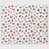 Papier Cadeau Noël Vacances Mignonne Décoration Santa Hat (Plat)