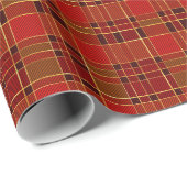 Papier Cadeau Noël Vacances Rouge et or Plat (Coin rond)