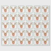 Papier Cadeau Noël Vacances Rudolf Red Nez Reindee (Plat)