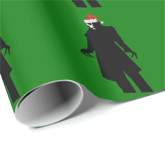 Papier Cadeau noël vampire santa claus nosferatu monster (Coin rond)