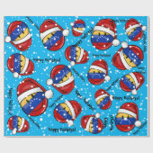 Papier Cadeau Noël vénézuélien très de sourire de drapeau (Plat)