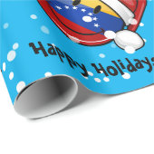 Papier Cadeau Noël vénézuélien très de sourire de drapeau (Coin rond)