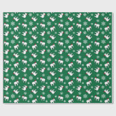 Papier Cadeau Noël (Vert) Eléphant Blanc (Plat)