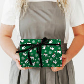 Papier Cadeau Noël (Vert) Eléphant Blanc