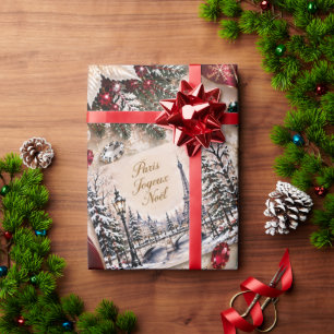 Papier Cadeau Noël Vert Émeraude Parisien