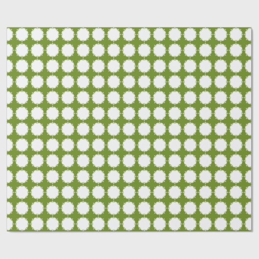 Papier Cadeau Noël vert et blanc (Plat)