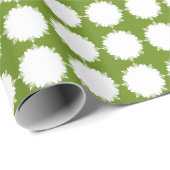 Papier Cadeau Noël vert et blanc (Coin rond)