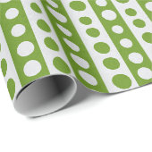 Papier Cadeau Noël Vert et Blanc à pois (Coin rond)