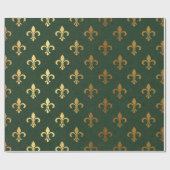 Papier Cadeau Noël vert et doré (Plat)
