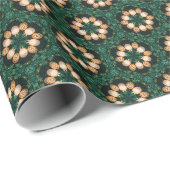 Papier Cadeau Noël vert et or (Coin rond)