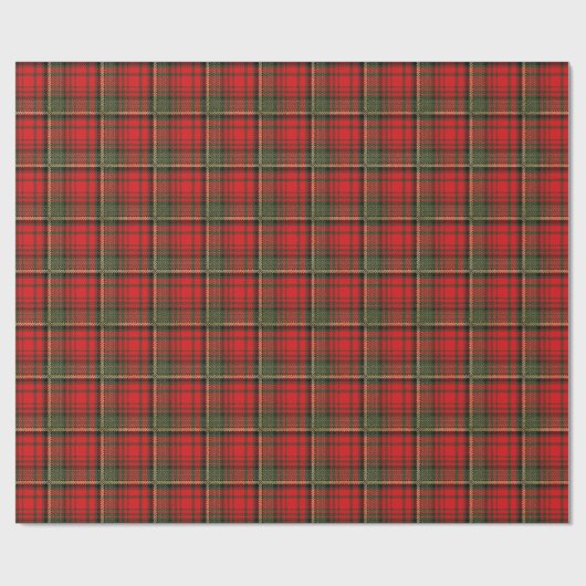 Papier Cadeau Noël vert et rouge plaid (Plat)