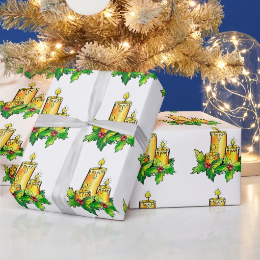 Papier Cadeau Noël vert jaune (Vacances)