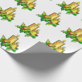 Papier Cadeau Noël vert jaune (Coin)