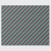 Papier Cadeau Noël vert Motif rayé unique (Plat)