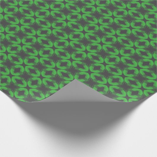 Papier Cadeau Noël vert ovale moderne (Coin)